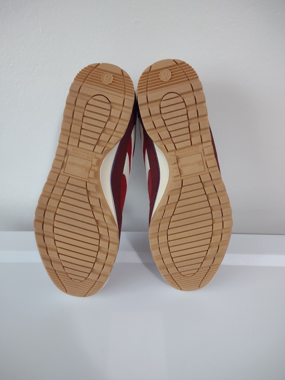 No Boundaries Women's Burgundy and White Retro Sneakers Size 8 - Picture 7 of 7
